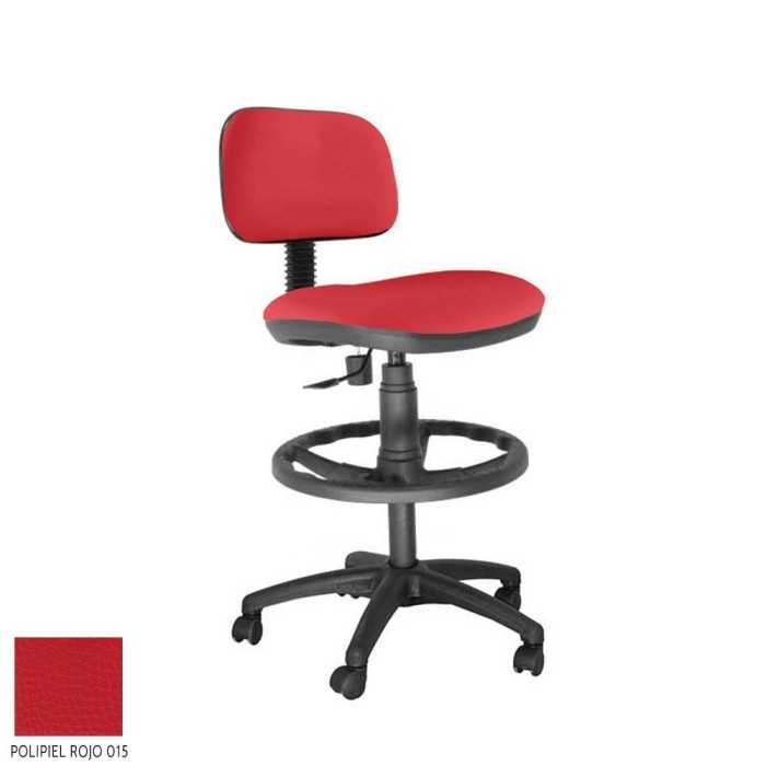 Taburete de oficina modelo SOFY de Vincolo, con ruedas, aro negro, giratorio