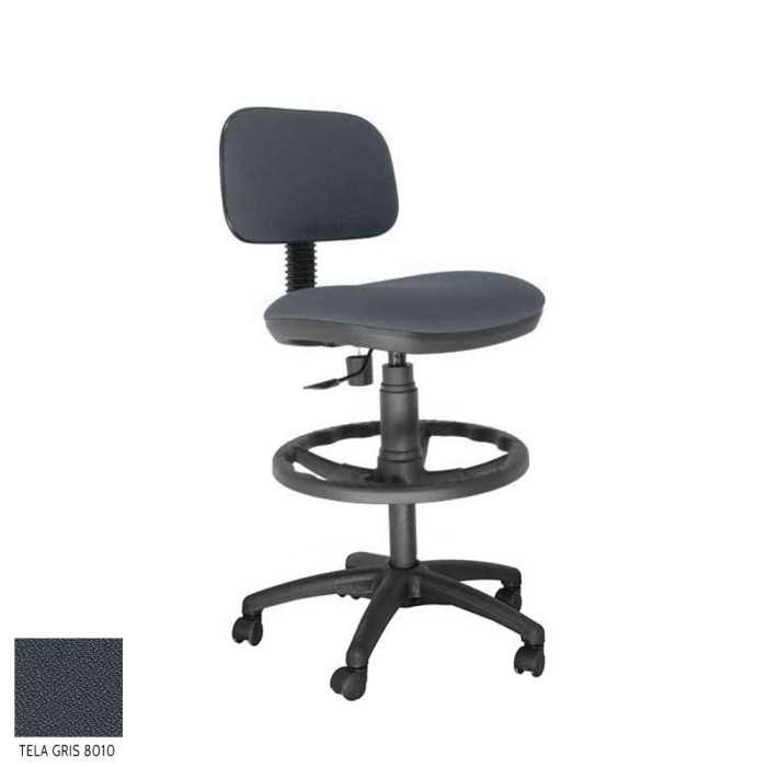 Taburete de oficina modelo SOFY de Vincolo, con ruedas, aro negro, giratorio