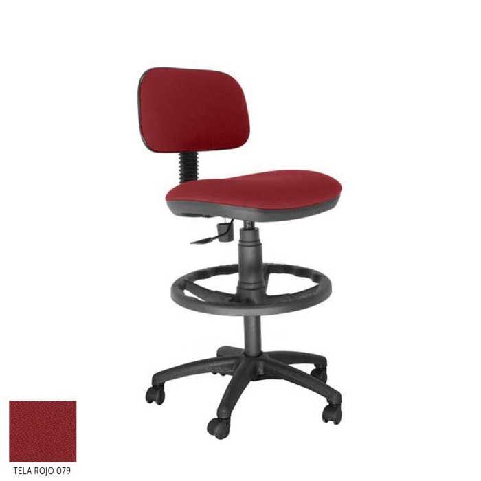 Taburete de oficina modelo SOFY de Vincolo, con ruedas, aro negro, giratorio