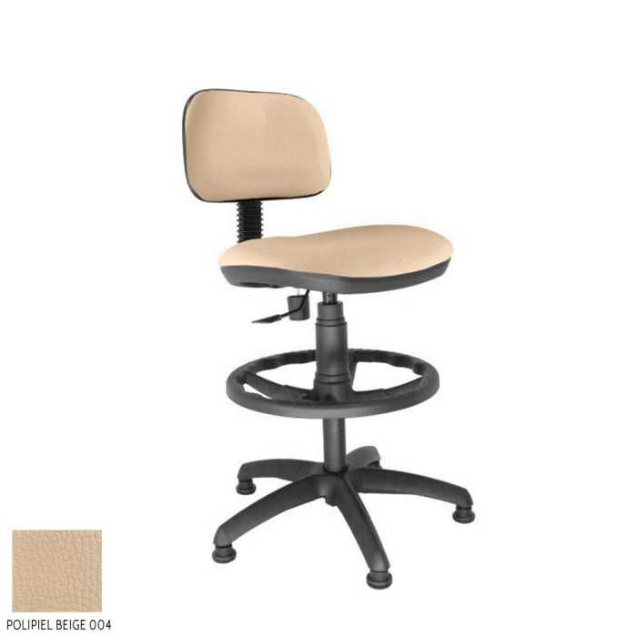 Taburete de oficina modelo SOFY de Vincolo, giratorio con topes, aro negro
