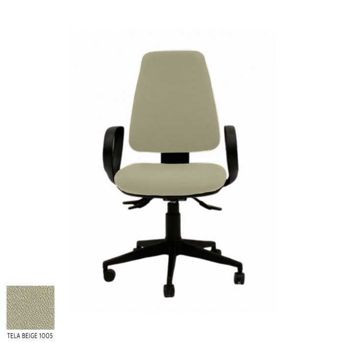 Silla ergonómica de oficina modelo EQUIS de Vincolo, con brazos fijos star
