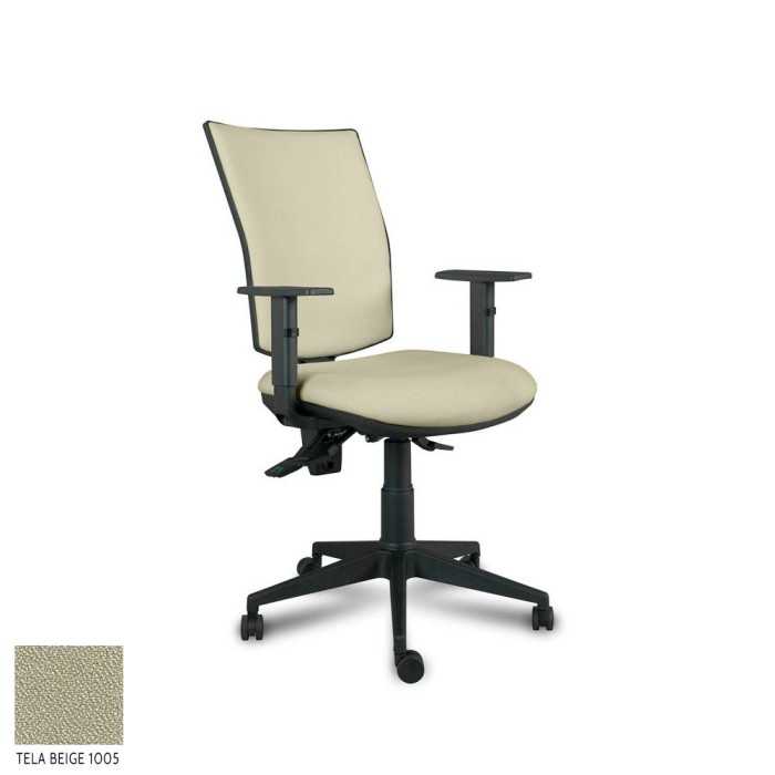 Silla Operativa ergonómica Athenea tapizada de Vincolo brazos regulables y base negra