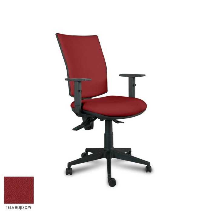 Silla Operativa ergonómica Athenea tapizada de Vincolo brazos regulables y base negra