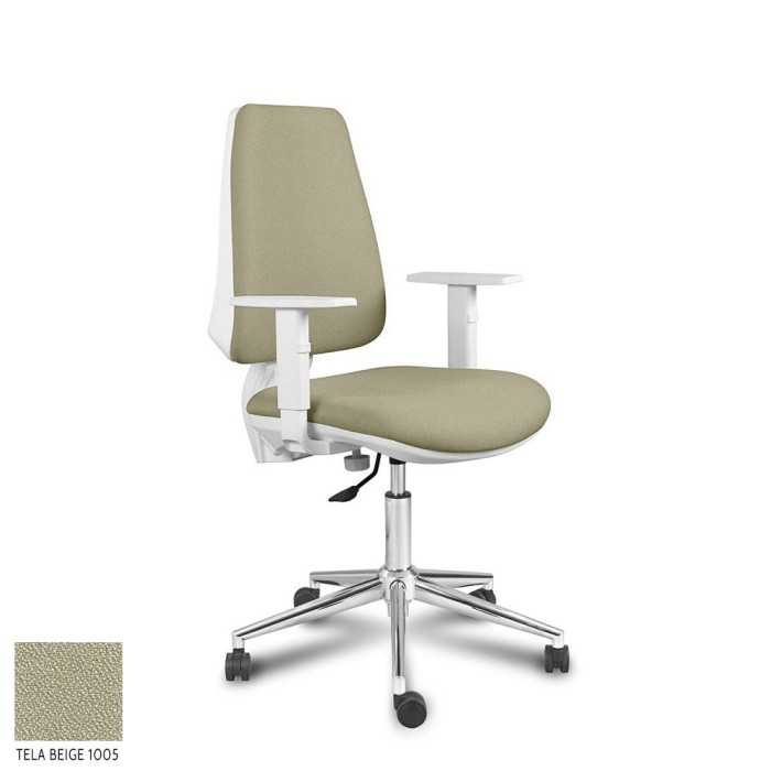 Silla Operativa ergonómica EQUIS WHITE de Vincolo brazos regulables