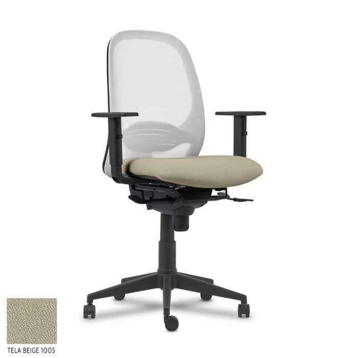 Silla ergonómica de oficina modelo Adara negra de Vincolo, brazos regulables
