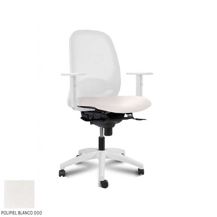 Silla ergonómica de oficina modelo Adara White de Vincolo, base blanca