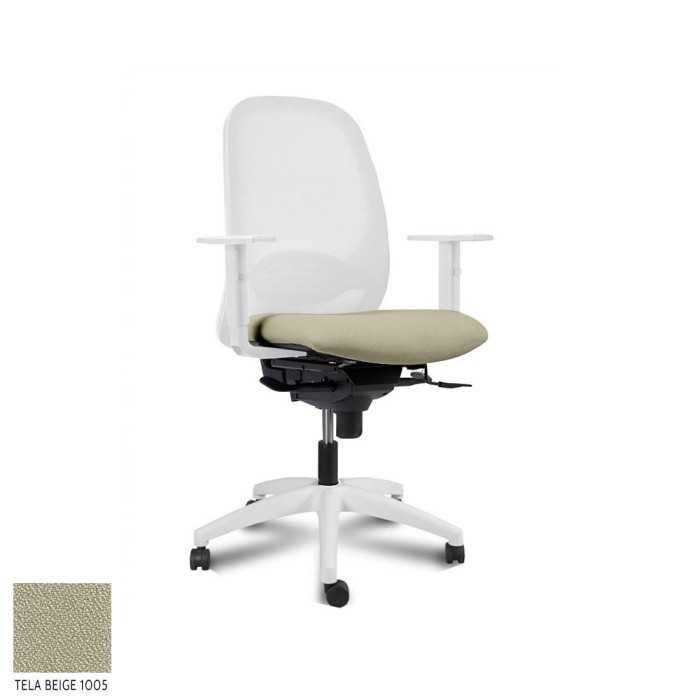 Silla ergonómica de oficina modelo Adara White de Vincolo, base blanca