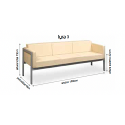 Sofá sala de espera de 3 plazas modelo Lyra