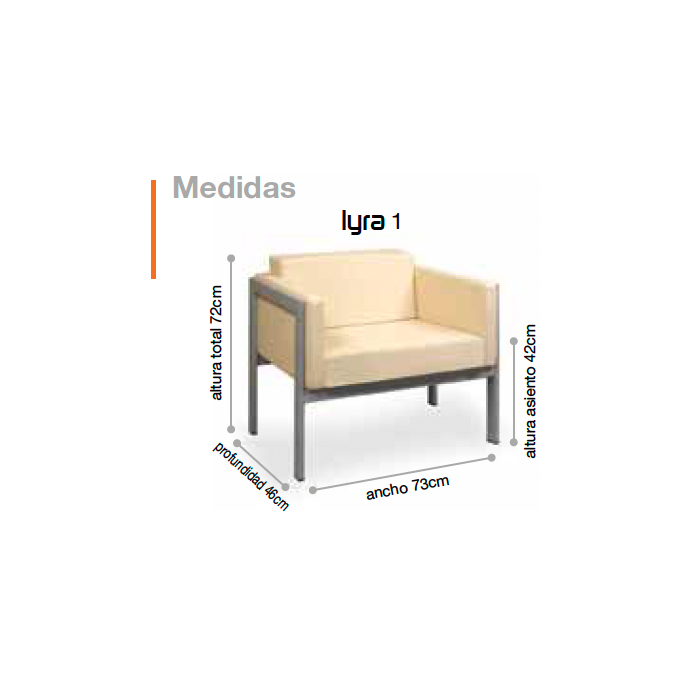 Silla para salas de espera Lyra 1 plaza