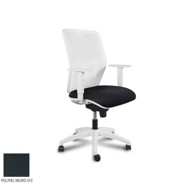 Silla Operativa ergonómica Kerry White Syncro de Vincolo brazos regulables y base blanca