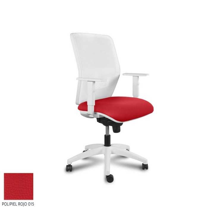 Silla Operativa ergonómica Kerry White Syncro de Vincolo brazos regulables y base blanca