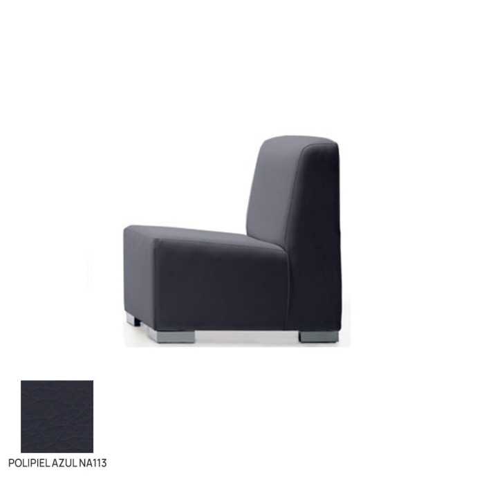 Sillón salas de espera P-KAR, patas de acero, acolchado y tapizado, sin brazos