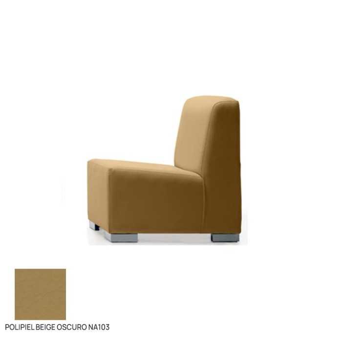 Sillón salas de espera P-KAR, patas de acero, acolchado y tapizado, sin brazos