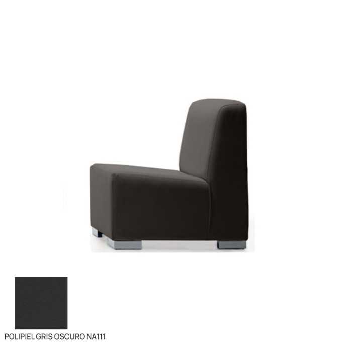 Sillón salas de espera P-KAR, patas de acero, acolchado y tapizado, sin brazos