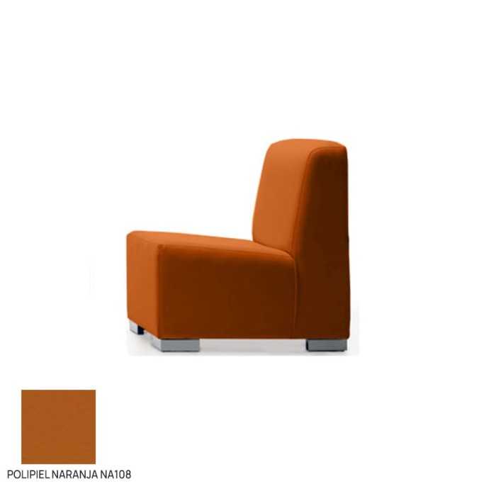 Sillón salas de espera P-KAR, patas de acero, acolchado y tapizado, sin brazos