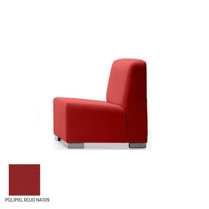 Sillón salas de espera P-KAR, patas de acero, acolchado y tapizado, sin brazos