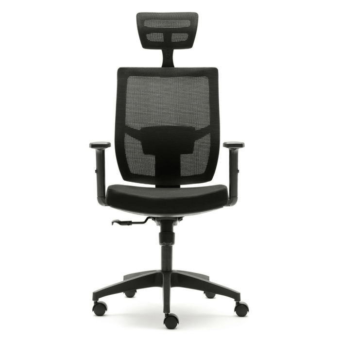 Silla ergonómica de oficina PISA de Euromof, cabecero y brazos regulables