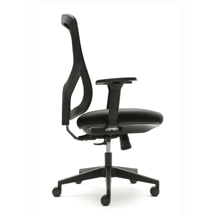 Silla ergonómica de oficina NANTES de Euromof, en acabado negro