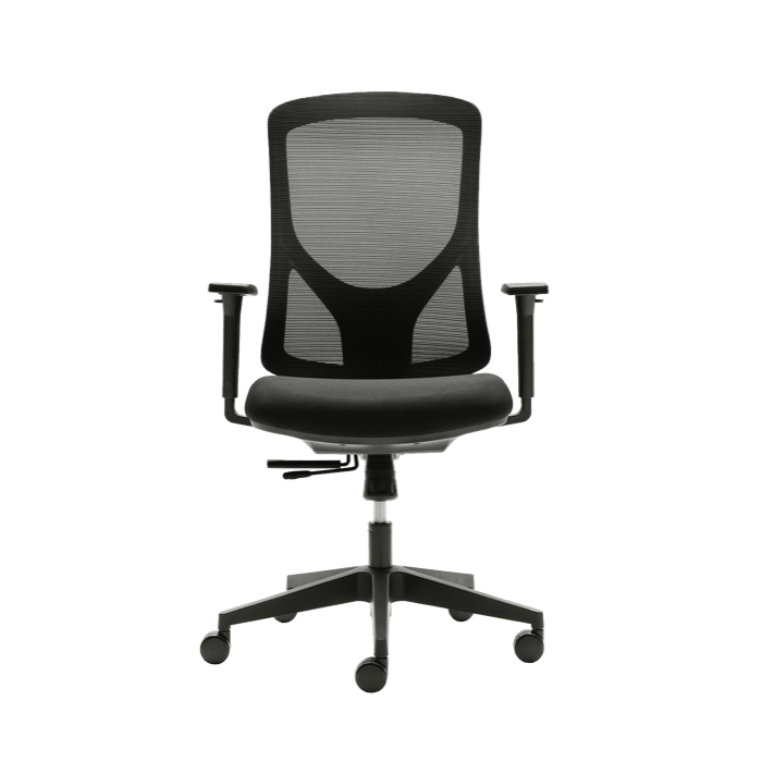Silla ergonómica de oficina NANTES de Euromof, en acabado negro