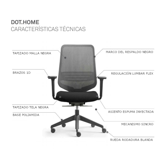 Silla ergonómica de oficina DOT HOME
