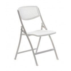 Pack 5 sillas plegables modelo SEUL de Euromof estructura de acero en color blanco