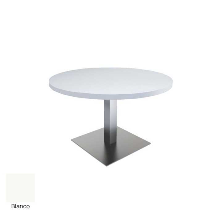 Mesa redonda con peana cuadrada serie LADERA