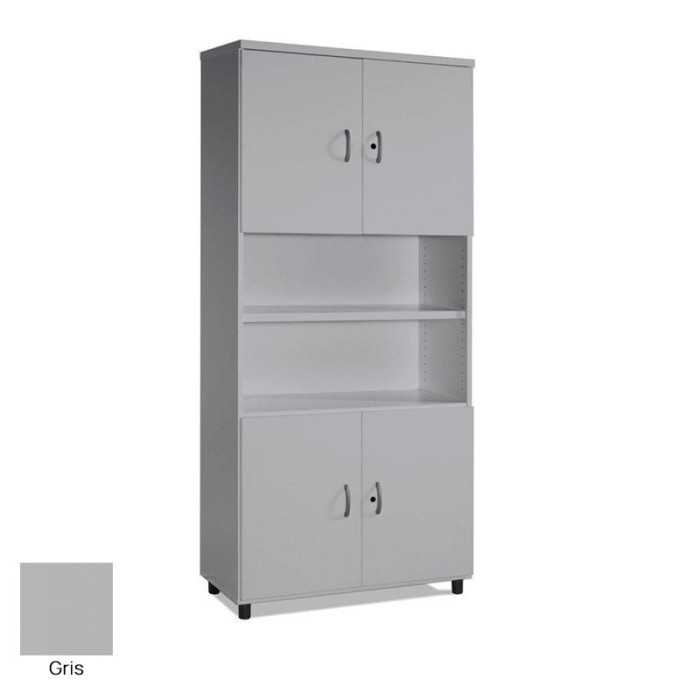 Armario de oficina alto serie MOB, combinado puertas y estantes 