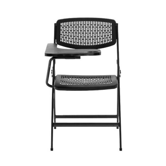 Pack 4 sillas plegables SEUL de Euromof con pala derecha, estructura de acero, color negro