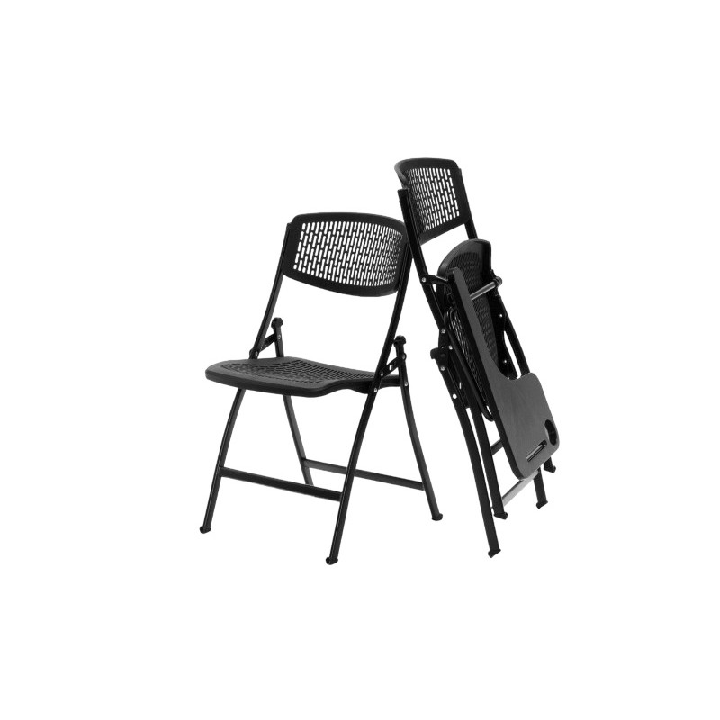 Pack 5 sillas plegables modelo SEUL de Euromof estructura de acero en color  negra - Mobiocasión