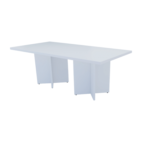 Mesa rectangular con dos bases en aspa serie LOMA de Euromof