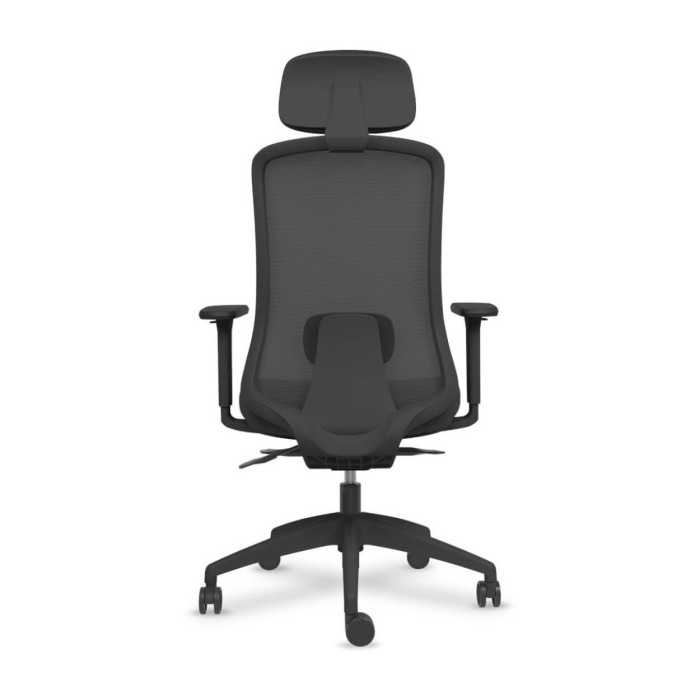 Silla ergonómica de oficina modelo Lando con cabezal, brazos regulables, mecanismo SYNCRO