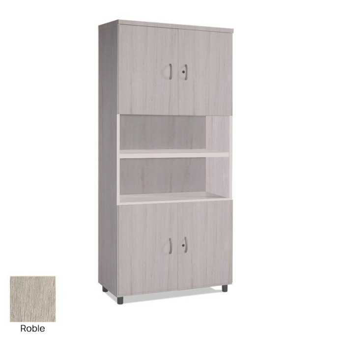 Armario de oficina alto serie MOB, combinado puertas y estantes 