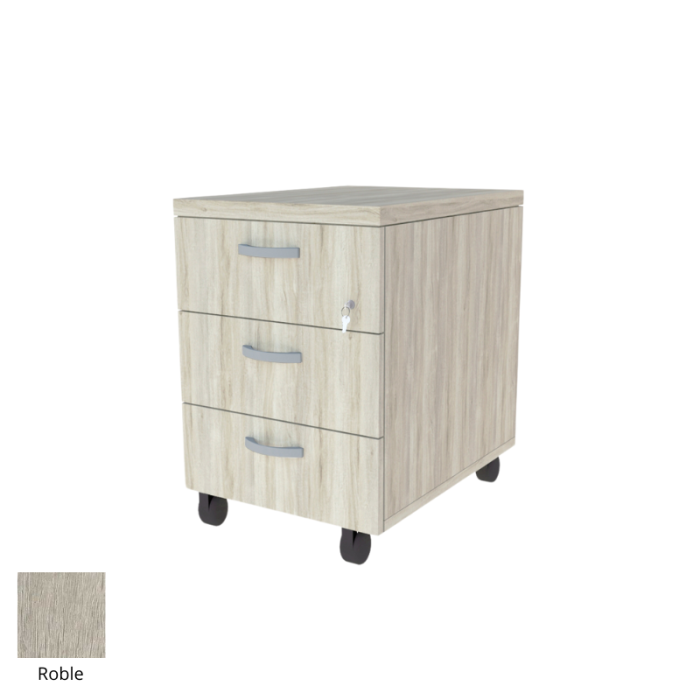 Cajonera Buck con ruedas tres cajones