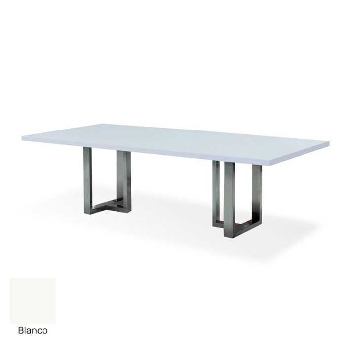 Mesa reunión VOLGA, tablero rectangular, 2 bases metálicas en T DE EUROMOF