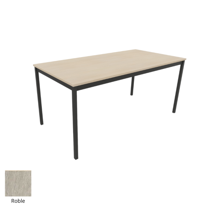 Mesa colectividad rectangular estructura perimetral serie DAI fondo 60, 70, 80 cm