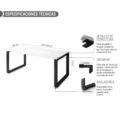 Mesa de oficina SKALA Blanco/Olmo