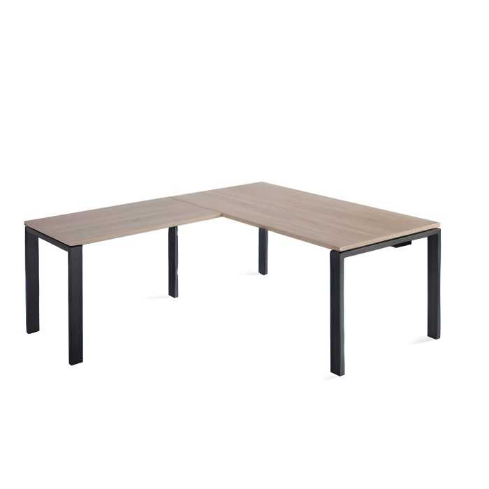 Mesa de oficina PORTICO + ala derecha, estructura metálica