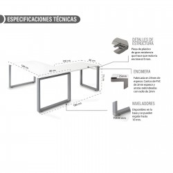 Mesa de oficina con ala SKALA de 160 cm