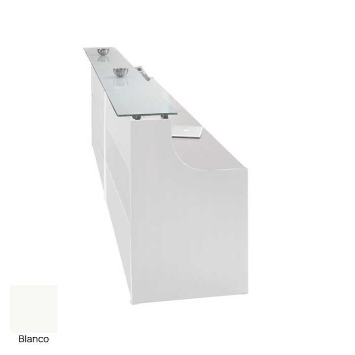 Conjunto de mostrador recepción recto encimera de cristal serie EURO