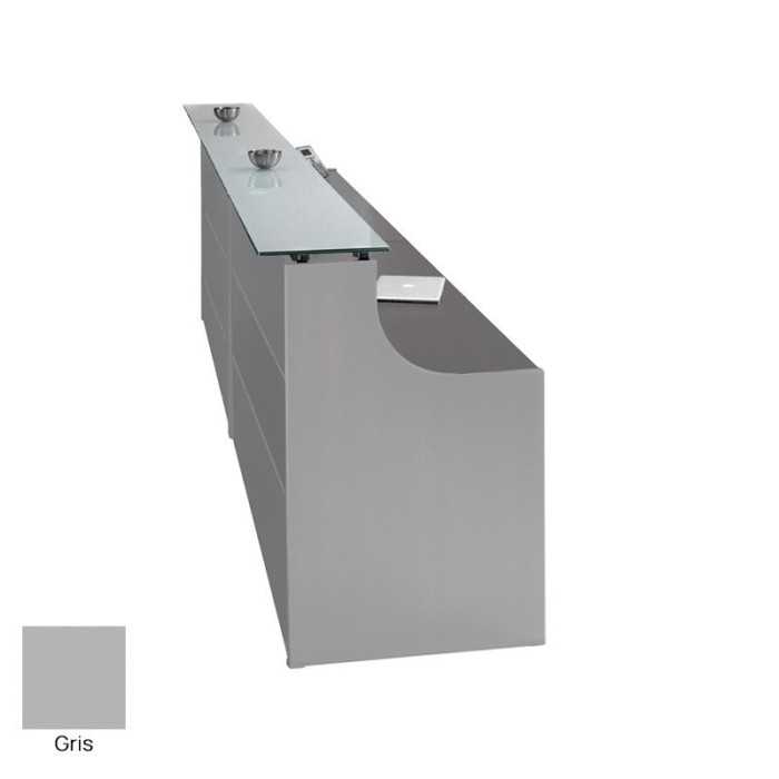 Conjunto de mostrador recepción recto encimera de cristal serie EURO