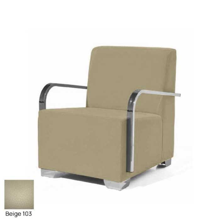 Sillón salas de espera P-KAR, patas de acero, acolchado y tapizado, con brazos