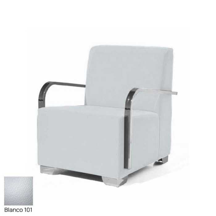 Sillón salas de espera P-KAR, patas de acero, acolchado y tapizado, con brazos
