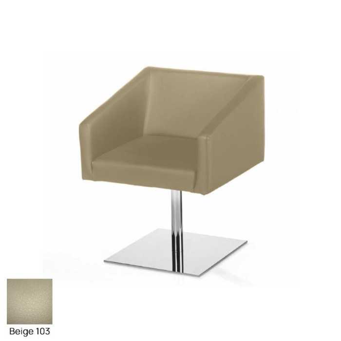 Silla para salas de espera T-Roc-2, base cromada, tapizado