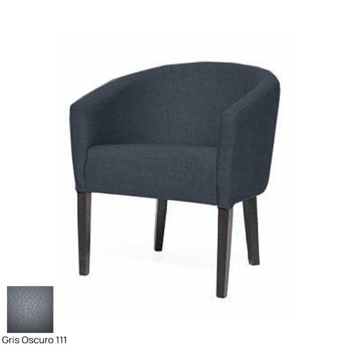 Silla salas de espera TROPIC, 1 plaza, patas de madera wengué