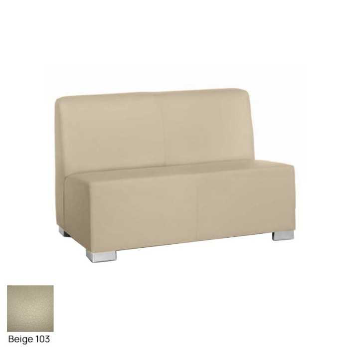 Sillón salas de espera P-KAR, acolchado y tapizado, sin brazos, 2 plazas