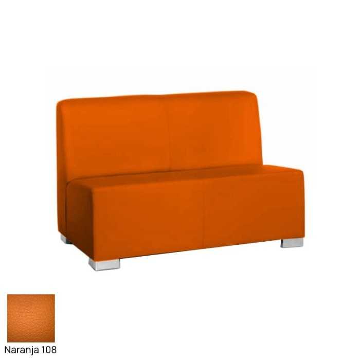 Sillón salas de espera P-KAR, acolchado y tapizado, sin brazos, 2 plazas