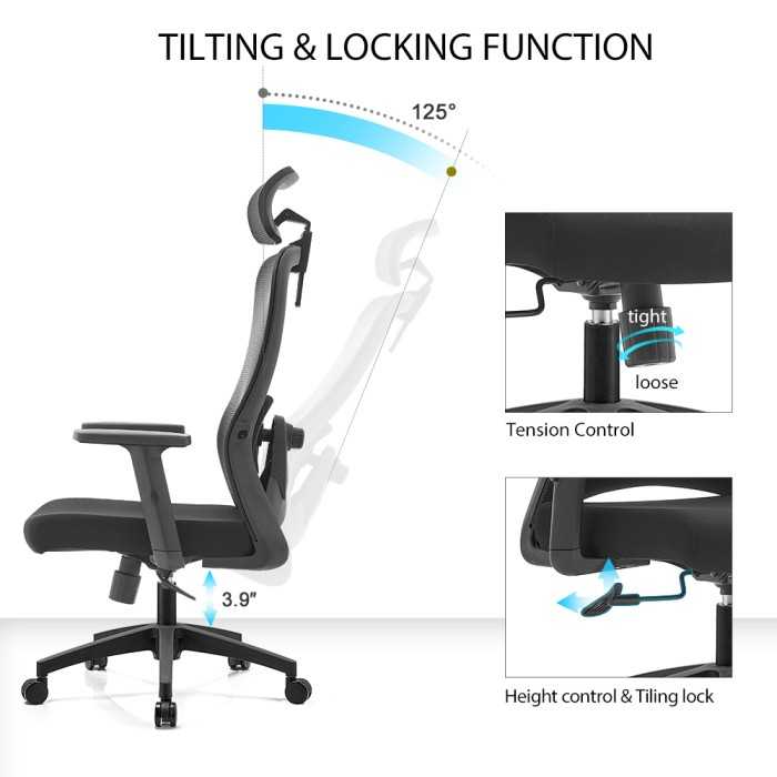 Silla ergonómica de oficina con respaldo de malla, brazos regulables y refuerzo lumbar