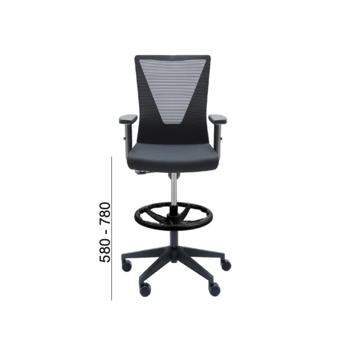 Taburete de oficina TIRANA Negra de Euromof