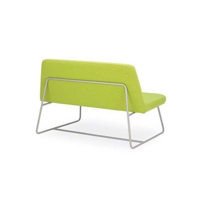 Sillón para sala de espera CARINA, 2 plazas, gran acolchado, sin brazos