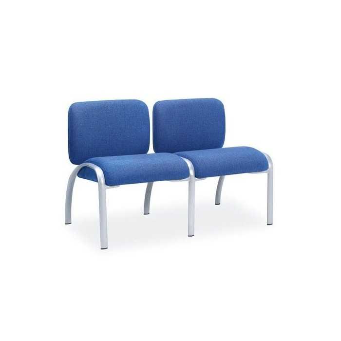 Silla sala de espera NEO, 2 plazas, sin brazos, estructura 4 patas